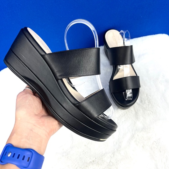 🚫|•GRAND AMBITION COLE HAAN•| Black Sandals Platform Dual Strap Size 8 - Picture 2 of 15
